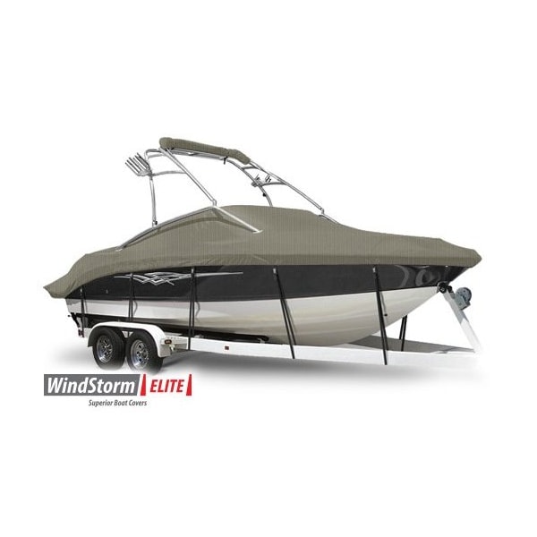 Eevelle Boat Cover V HULL RUNABOUT Ski Tower Inboard 25ft 6in L 102in W Khaki SFVSKT25102-KHA - main